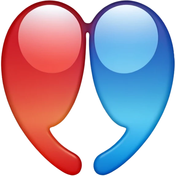 Blue and red tinted shades emoji