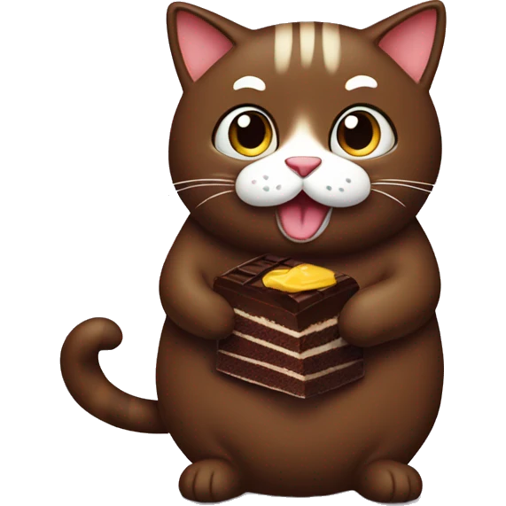 Fat cat eat chocolate emoji