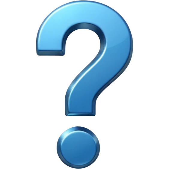 a blue question mark emoji