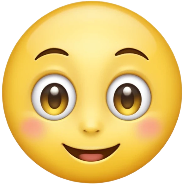 "A super happy, hope-filled emoji with a bright yellow round face, big sparkling eyes full of excitement, eyes slightly watery with joy, wide cheerful smile, glowing soft light around the face, extremely cute and expressive, high-resolution, vibrant and glossy style." emoji
