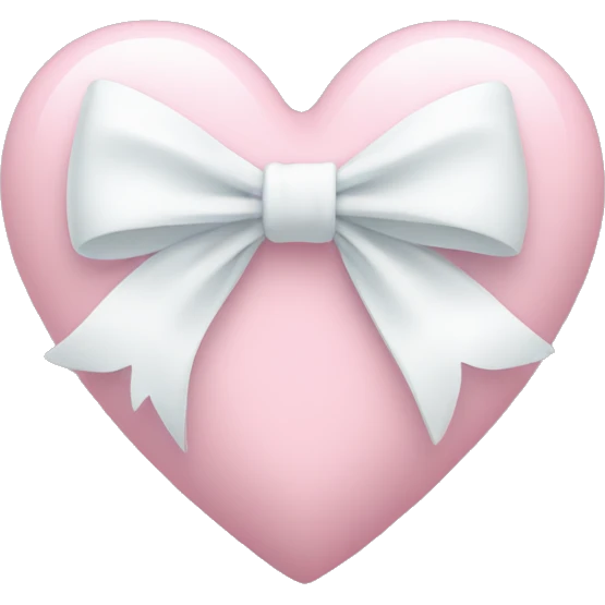 Pastel pink heart with white bow emoji