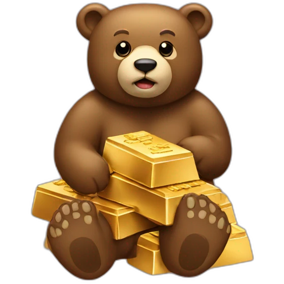 Bear with gold bars emoji