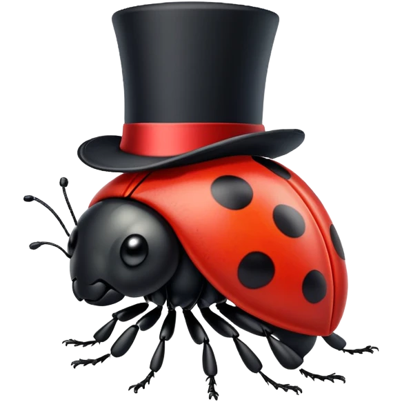 Ladybug wearing a top hat emoji