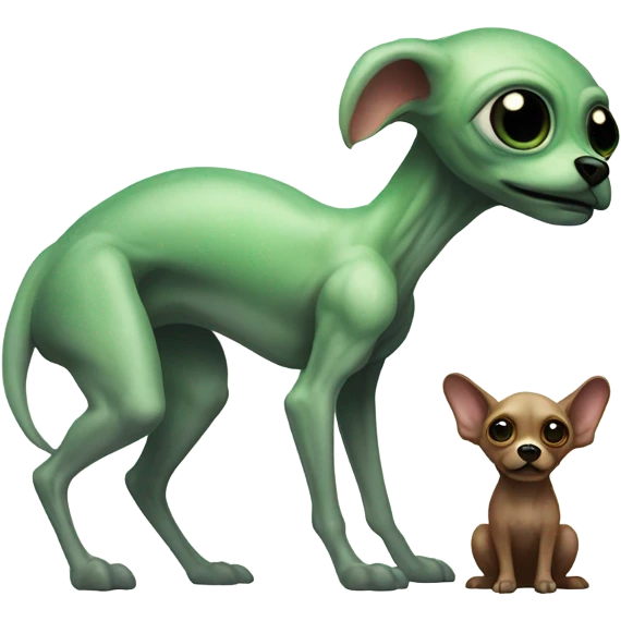 Alien with dog emoji