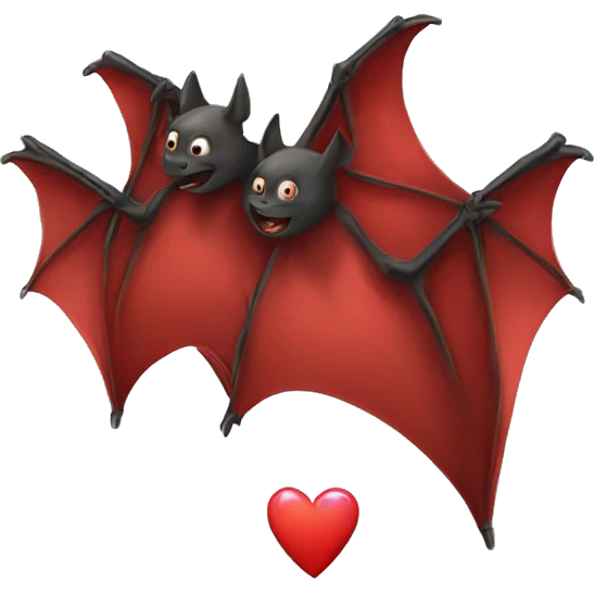  Red realistic bats in love emoji