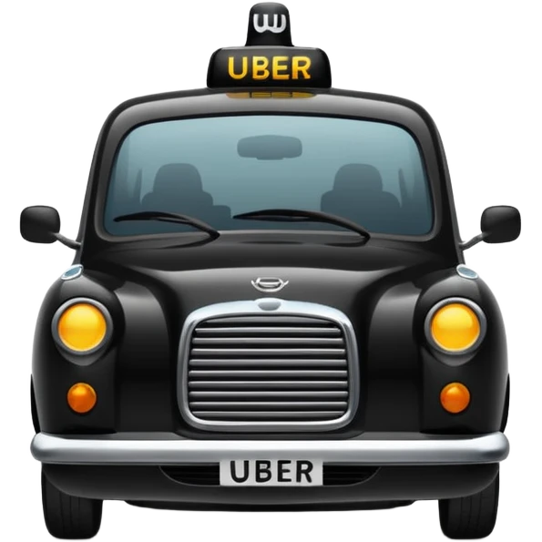 generate an ios genmoji of a black cab that says UBER emoji