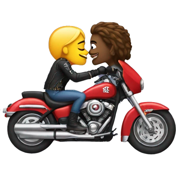 rockstar kiss riding motorcycle  emoji