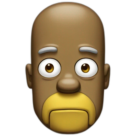 Homer Simpson with a brown moustache emoji