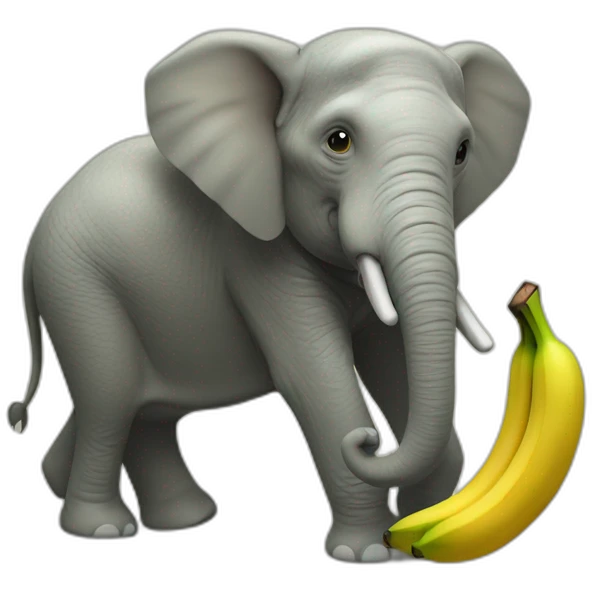 Banane sur un éléphant emoji