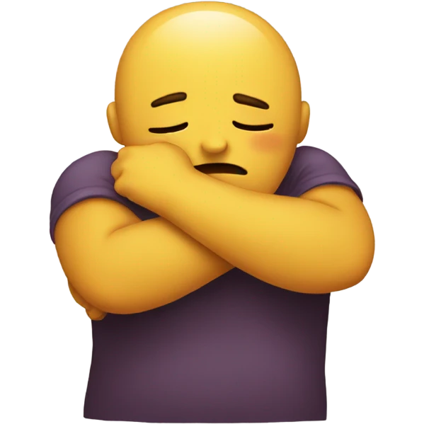 Sad hugging emoji