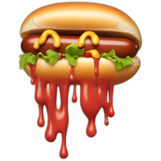 dripping hotdog emoji
