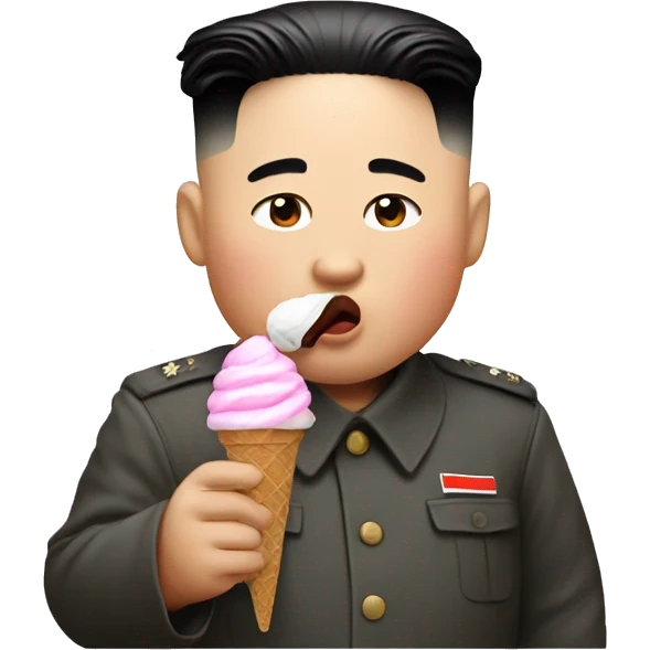 Kim jong un eating a ice cream emoji