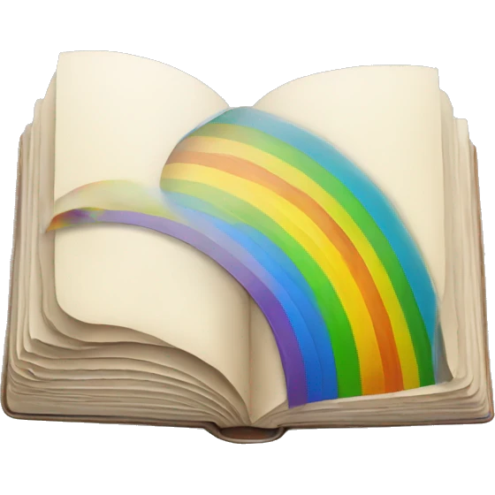 Open book with rainbow emoji