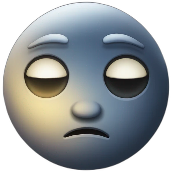 Moon face suspicious emoji