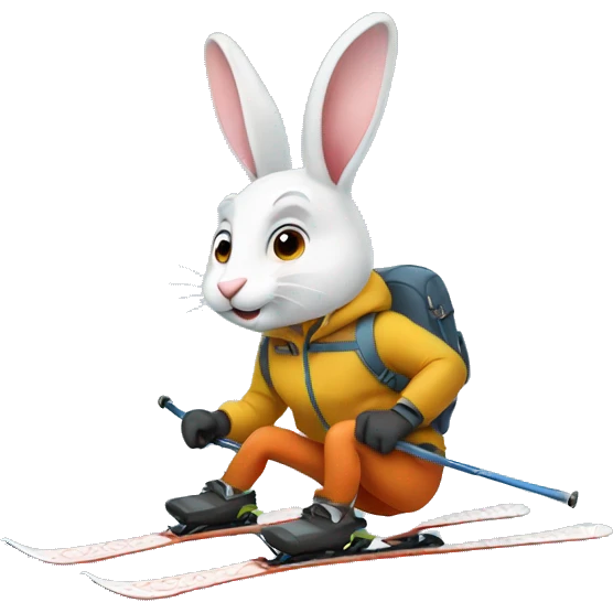 Rabbit skiing emoji
