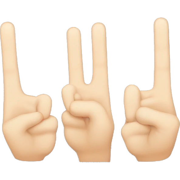 3 fingers down and two middle finger up emoji