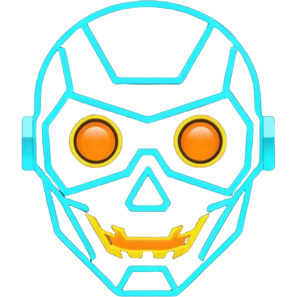 Create an image for VIBE25-04 80's retro Halloween Tron  emoji