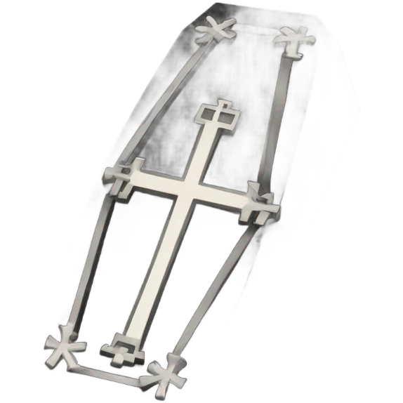 a black coffin with a cross emoji
