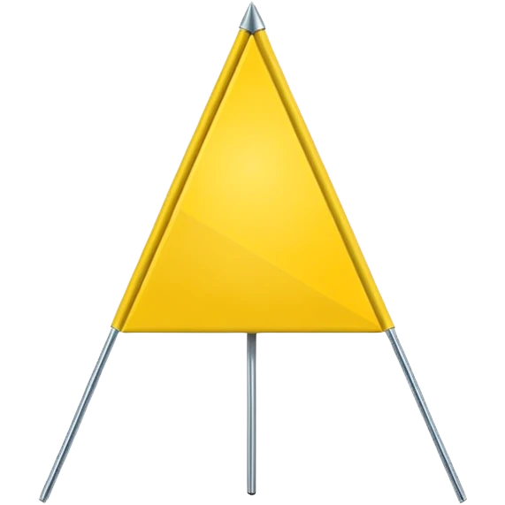 Emoji-style triangular flag, bright yellow, flat design, no folds or shading, simple and clean, minimalistic, centered on plain white or transparent background, high resolution emoji