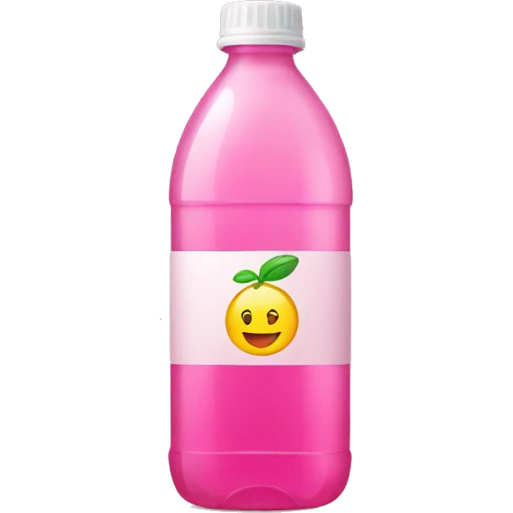 plastic bottle with crystaline pink liquid emoji