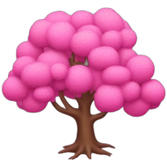 Pink tree emoji