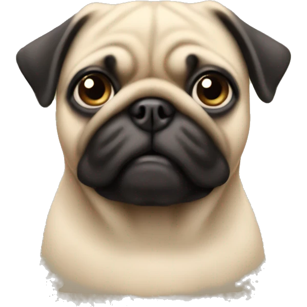 Pug with hair emoji