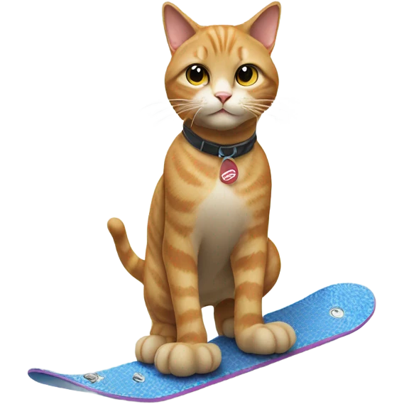 A cat on a snowboard emoji