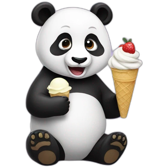 Panda eating ice cream emoji