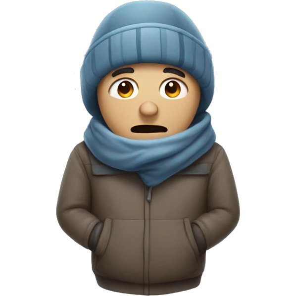 man freezing in the cold emoji