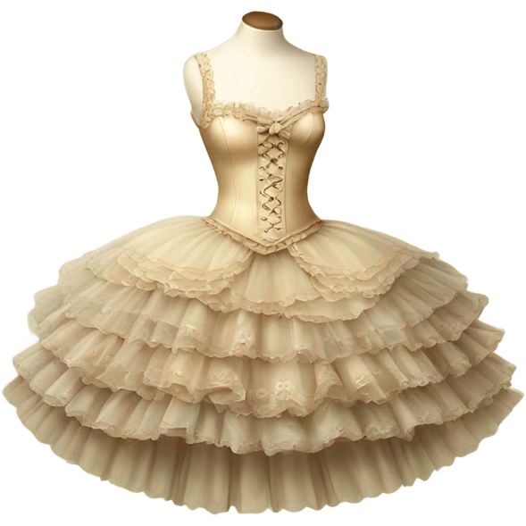 Vintage rococo begie  tutu emoji