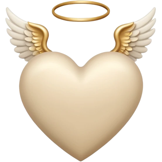 beige heart with white angel wings emoji