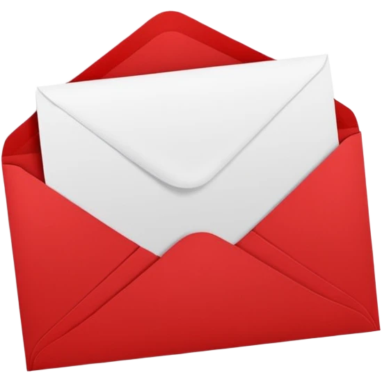 red greeting card with envelope emoji