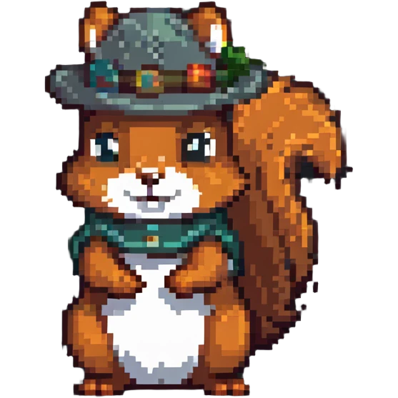 squirrel wearing a hat emoji
