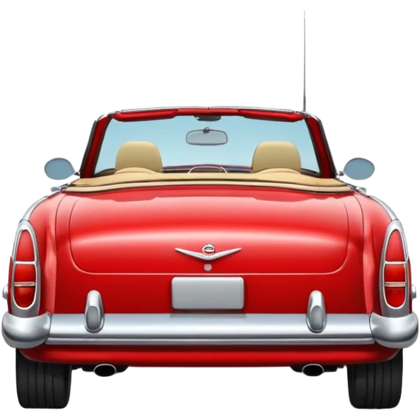 rear view classic red convertible emoji