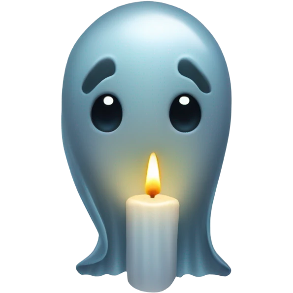 transparent candle like ghost, ethereal, without shape emoji