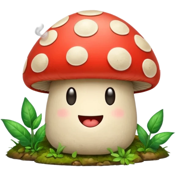 Happy mushroom smoking emoji