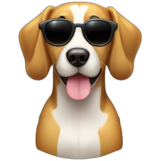 dog braco weimanerer smialing with sun glasess emoji