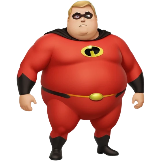  fat mr incredible  with green instead of red farting with giant green fart cloud emoji