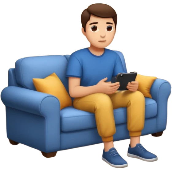 person watching a movie in their living room emoji