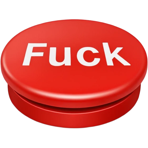 red button that says fuck on it emoji