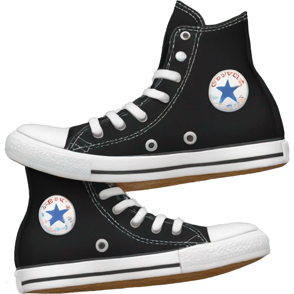 pair of black converse  emoji