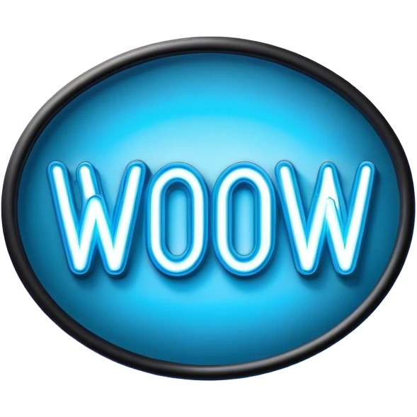 neon sign "wow" emoji