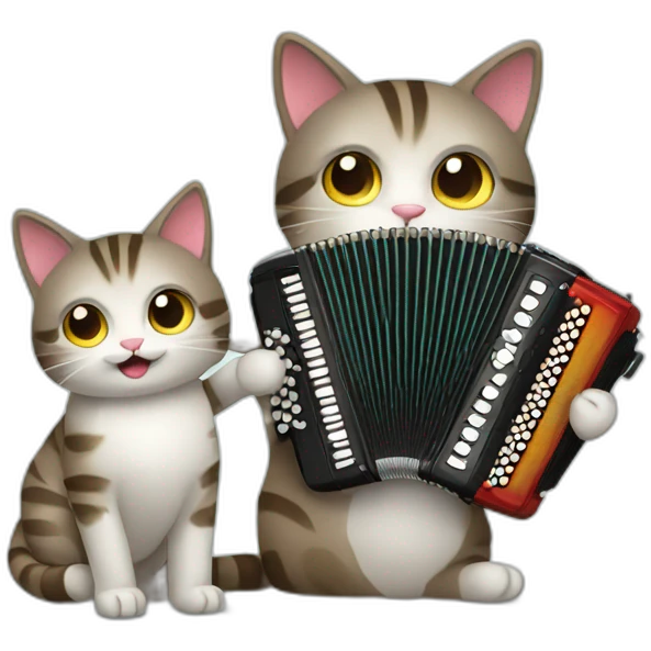 Cat and accordeon emoji