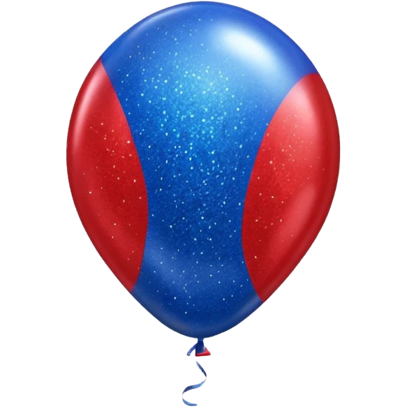glitter red and blue baloon emoji