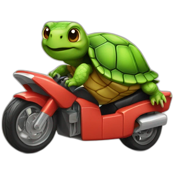 Tortue sur une motot emoji