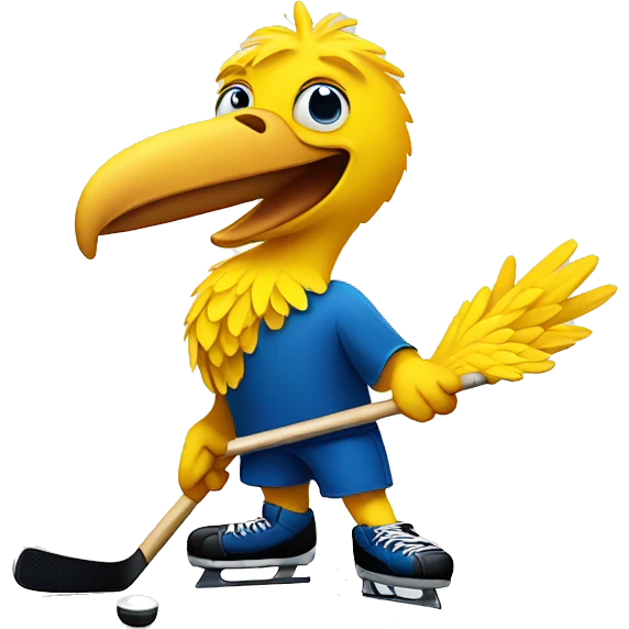 Big bird playing hockey emoji