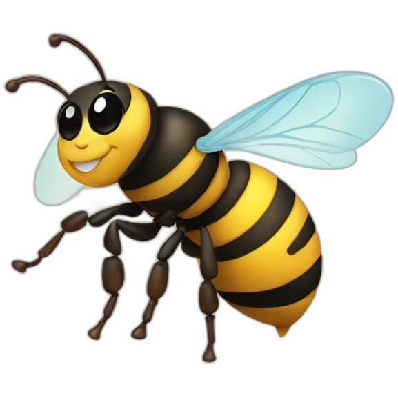 Cute little Smiling Bee emoji