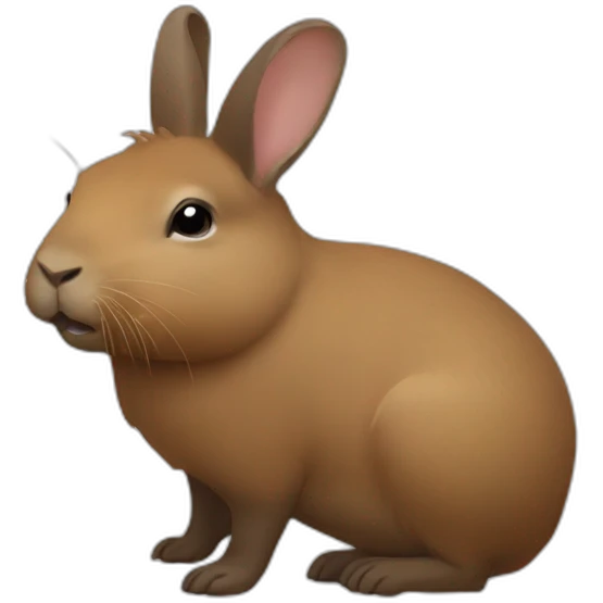Lapin sur capybara emoji