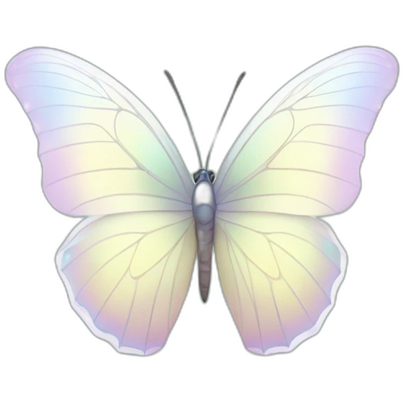 Pastel white iridescent butterfly emoji