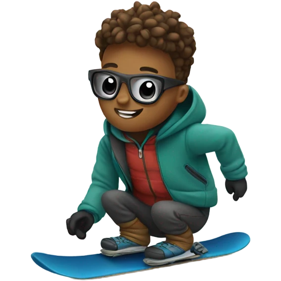 Pip riding a snowboard emoji